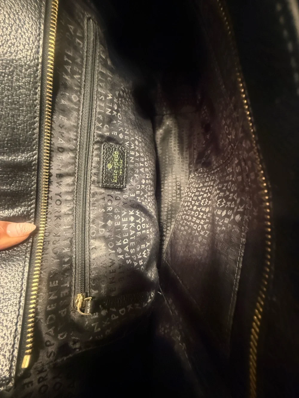Kate Spade Wellesley Camryn Black Pebbled Leather Large Zip Top Tote Bag